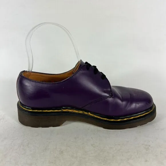 Dr Martens Air Wair Oxford Womens 5 Purple Leather Round Toe Lace Up Dress Shoes