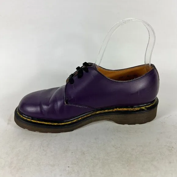 Dr Martens Air Wair Oxford Womens 5 Purple Leather Round Toe Lace Up Dress Shoes