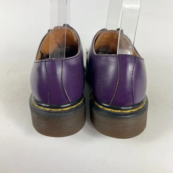 Dr Martens Air Wair Oxford Womens 5 Purple Leather Round Toe Lace Up Dress Shoes