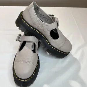 Dr Martens Bethan Pisa Leather Platform Mary Jane Shoes Vintage Taupe Sz. 9
