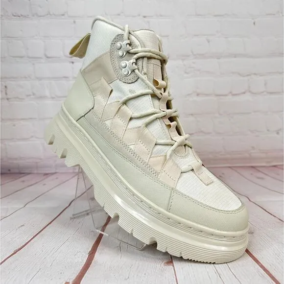 Dr. Martens Boury Utility Combat White Boots Mens Size 9/Women’s Size 10