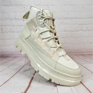 Dr. Martens Boury Utility Combat White Boots Mens Size 9/Women’s Size 10