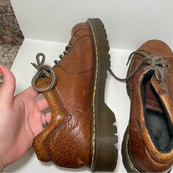 Dr. Martens Brown Leather Platform Oxford Shoes