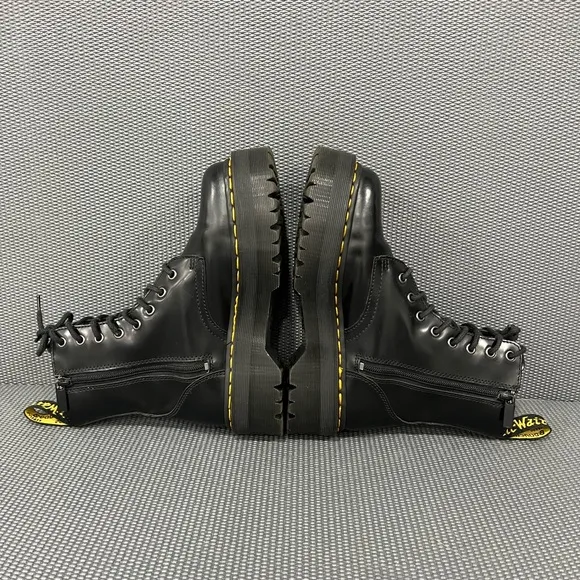Dr Martens Jadon Platform Leather Lace Up Boots Womens Size 7 Black