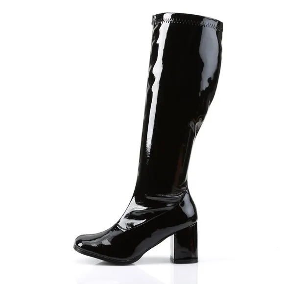 Drag Wide Calf Heel Knee High Boots