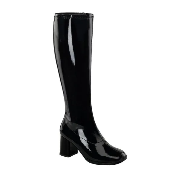 Drag Wide Calf Heel Knee High Boots
