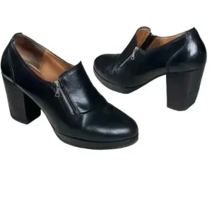 Dries Van Noten Black Leather Heeled Boots Women's Size US 38 1/2