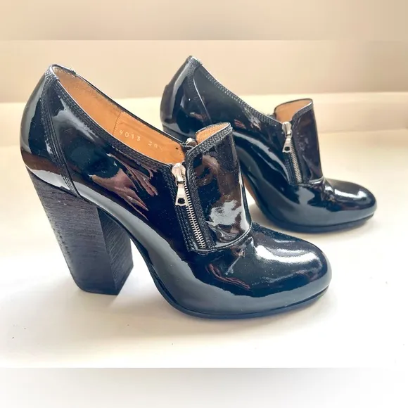 Dries Van Noten Black Leather Heeled Boots Women's Size US 38 1/2
