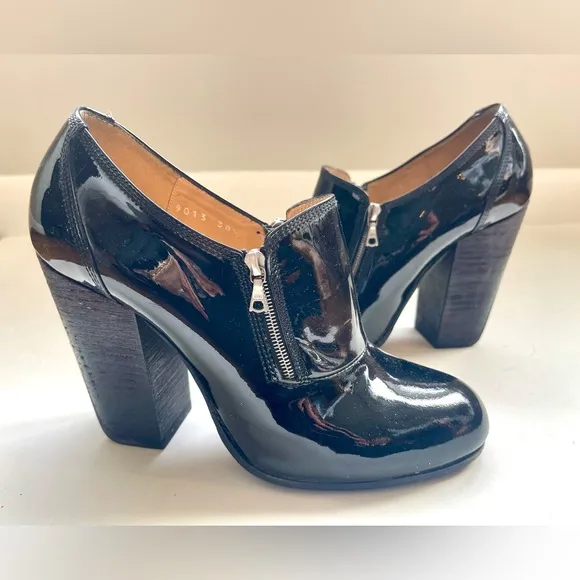 Dries Van Noten Black Leather Heeled Boots Women's Size US 38 1/2