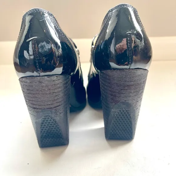 Dries Van Noten Black Leather Heeled Boots Women's Size US 38 1/2