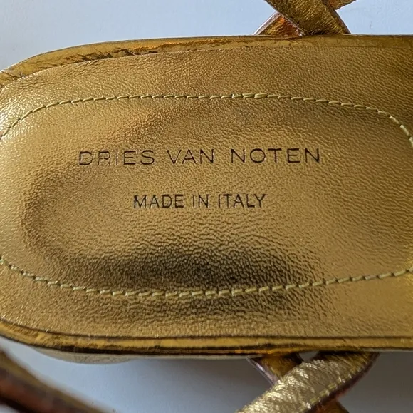Dries Van Noten ~ Rose Gold Multicolored Sandals 36.5