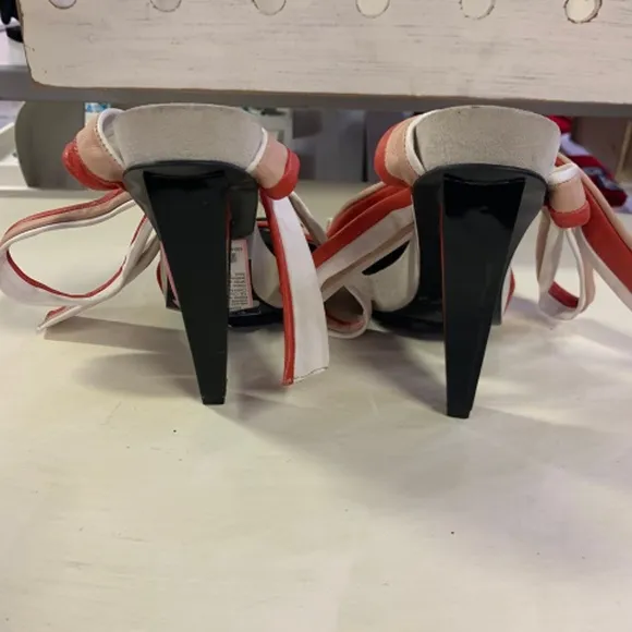 DVF Colorblock Leather Sandals, Size 10