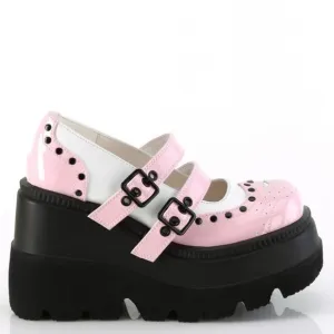 E-girl Wedge Platform Wingtip Maryjane Shoes