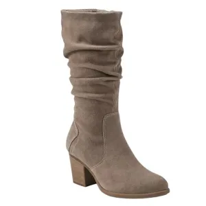 Earth Women's Vine Block Heel Narrow Calf Slouch Boots Taupe Size 7 1/2