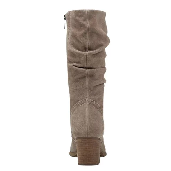 Earth Women's Vine Block Heel Narrow Calf Slouch Boots Taupe Size 7 1/2