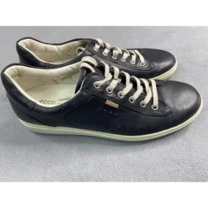 Ecco Shoes Sneakers Women 41 US 9.5 Navy Blue Soft 7 Leather Sneaker Casual