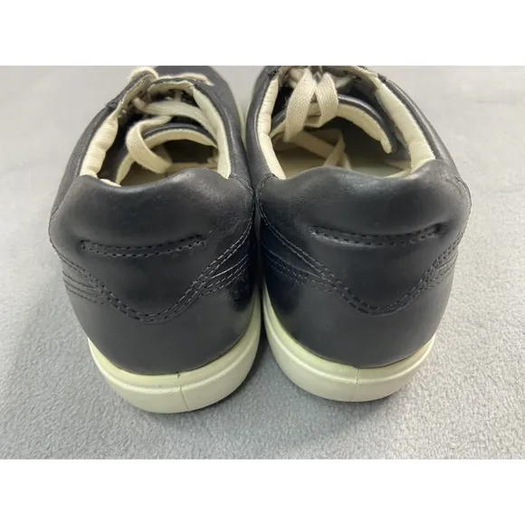 Ecco Shoes Sneakers Women 41 US 9.5 Navy Blue Soft 7 Leather Sneaker Casual