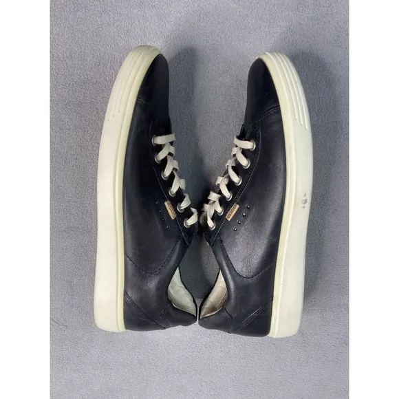 Ecco Shoes Sneakers Women 41 US 9.5 Navy Blue Soft 7 Leather Sneaker Casual