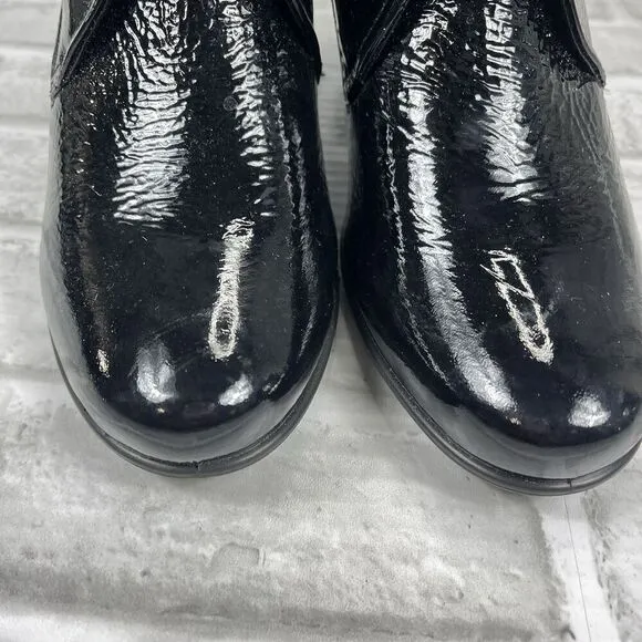 Ecco Womens Patent Leather Sculptured65 Block Heel Ankle Boots Size 41 - 10/10.5