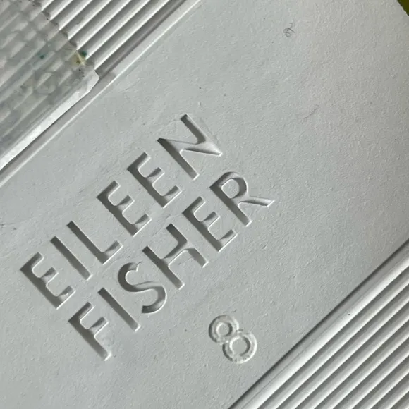 EILEEN FISHER BENE PLATFORM CITRUS LEATHER  WEDGE SANDALS SIZE 8