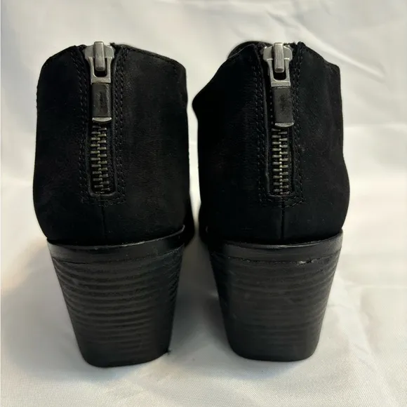 Eileen Fisher Black Suede Heeled Ankle Boots  Women’s Size 8