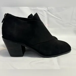 Eileen Fisher Black Suede Heeled Ankle Boots  Women’s Size 8