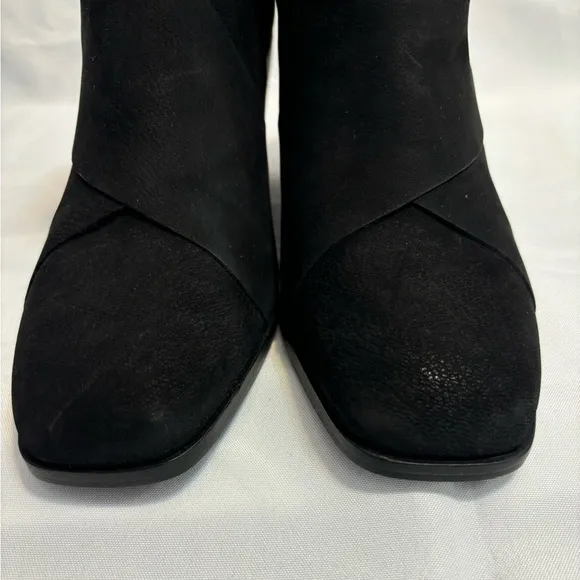 Eileen Fisher Black Suede Heeled Ankle Boots  Women’s Size 8