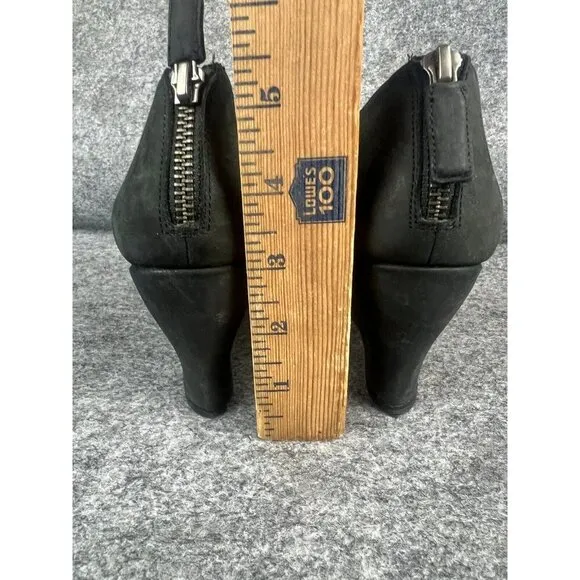 Eileen Fisher Caged Wedge Sandals Women's 7.5 Black Suede Lattice Back Zipper