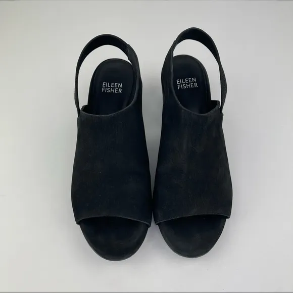 Eileen Fisher Leigh Slingback Open Toe Heeled Sandals Size 6.5