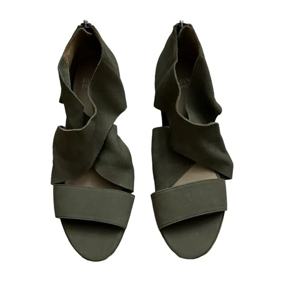 Eileen Fisher Marla Block Heel Crisscross Strappy  Sandals