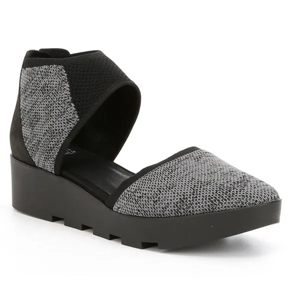 Eileen Fisher Ogden Stretch Knit Lugged Sole Wedge Sandals Size 11