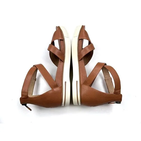 Eileen Fisher Sally Wedge Sandals Women 8 EUC $195‎ Crisscross Leather Sneaker