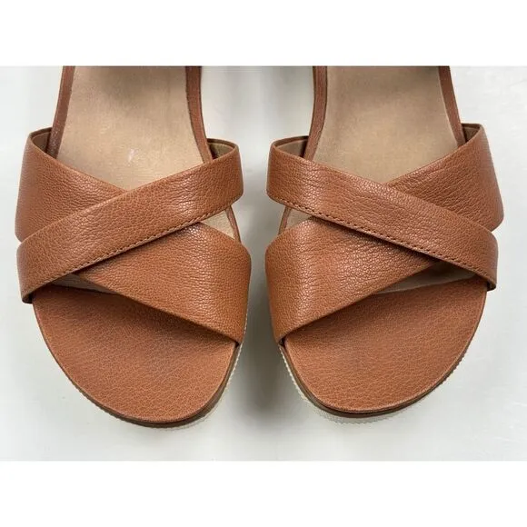 Eileen Fisher Sally Wedge Sandals Women 8 EUC $195‎ Crisscross Leather Sneaker