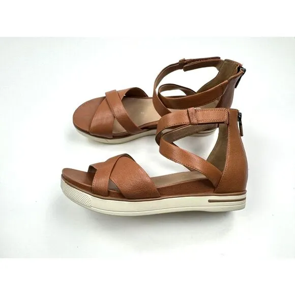 Eileen Fisher Sally Wedge Sandals Women 8 EUC $195‎ Crisscross Leather Sneaker