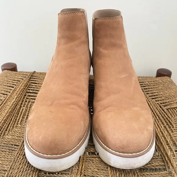 Eileen Fisher Shoes Women's 9 Chelsea Boot Wedge Washed Leather Ankle Bootie