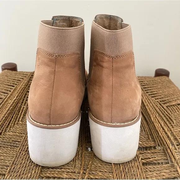 Eileen Fisher Shoes Women's 9 Chelsea Boot Wedge Washed Leather Ankle Bootie