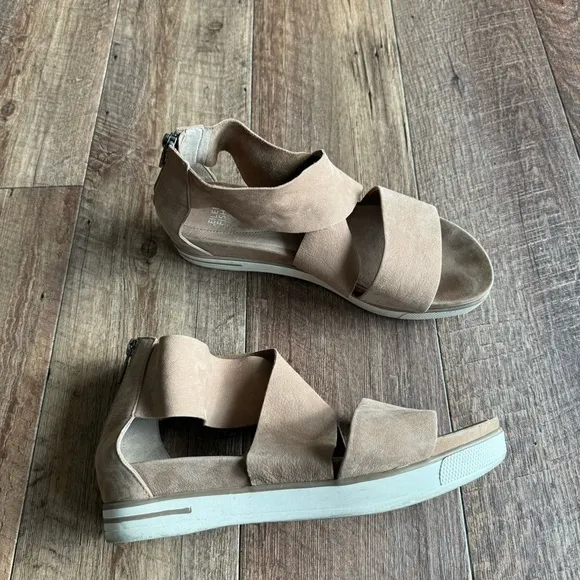 Eileen Fisher sport wedge platform suede sandals size 9.5