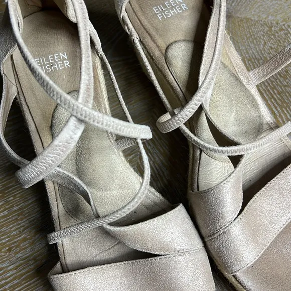 EILEEN FISHER Suede Wanda Espadrille Sandals 10