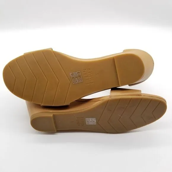 Eileen Fisher Women Small Wedge Sandals Size 10 Beige Leather Ankle Strap