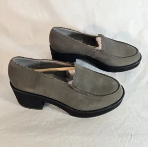 Eileen Fisher Women's Size 6.5 Leather Harria Platform Gray Slate Loafer New