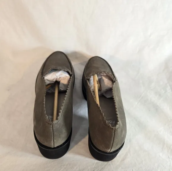Eileen Fisher Women's Size 6.5 Leather Harria Platform Gray Slate Loafer New