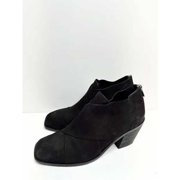 Eileen Fisher Boots Womens Size 6 Black Ember Block Heel Booties