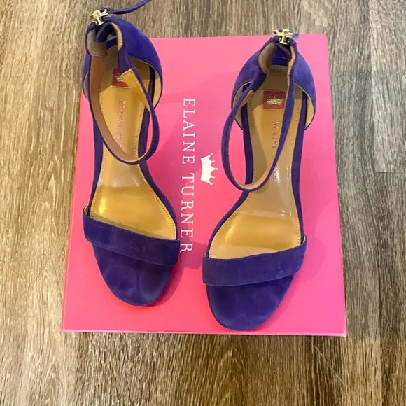 Elaine Turner Evan Heeled Sandal in Cobalt Blue