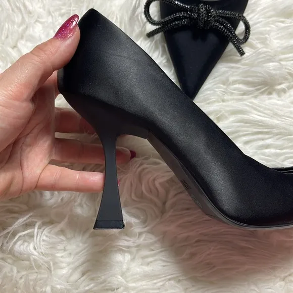 Elegant Black Heels with Bow by ZARA