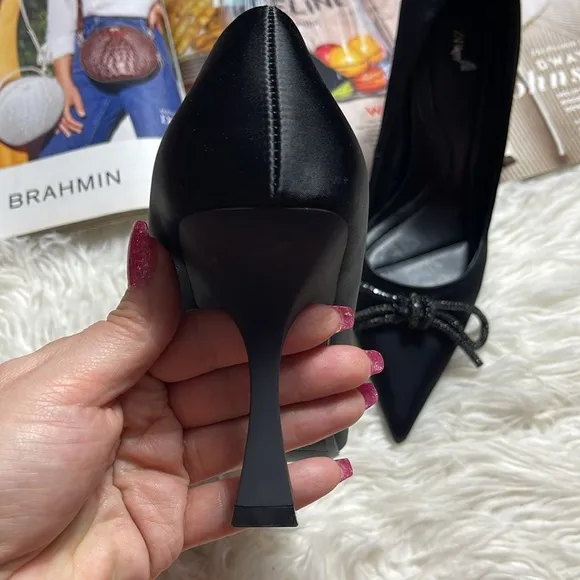 Elegant Black Heels with Bow by ZARA