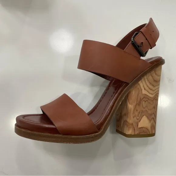 Elegant Brown Block Heel Sandals