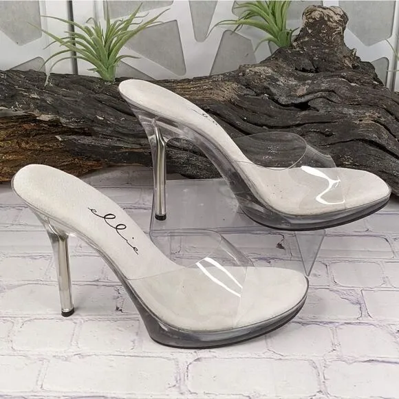Ellie Shoes 502-Vanity 5&quot; Clear High Heel