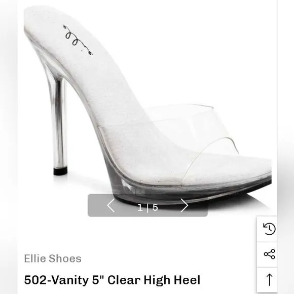Ellie Shoes 502-Vanity 5&quot; Clear High Heel
