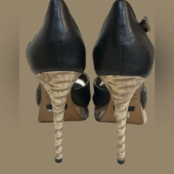 Ellus designer shoes! New over $450. Black leather snake design.