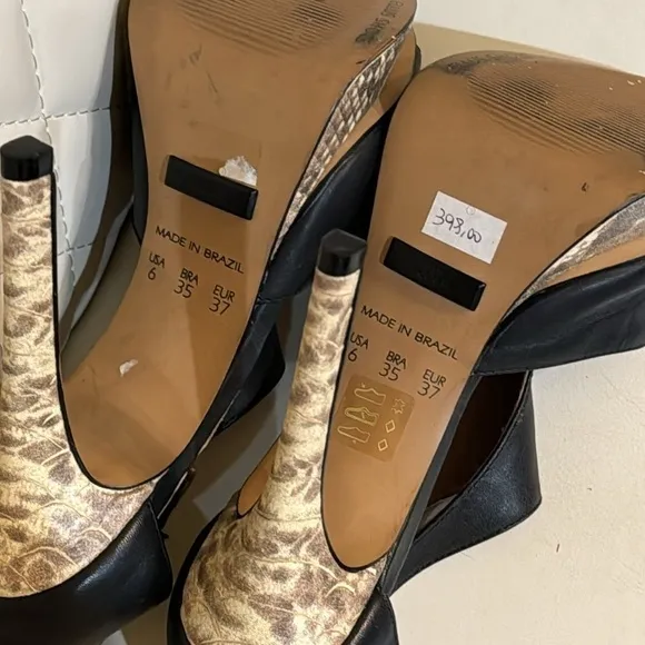 Ellus designer shoes! New over $450. Black leather snake design.